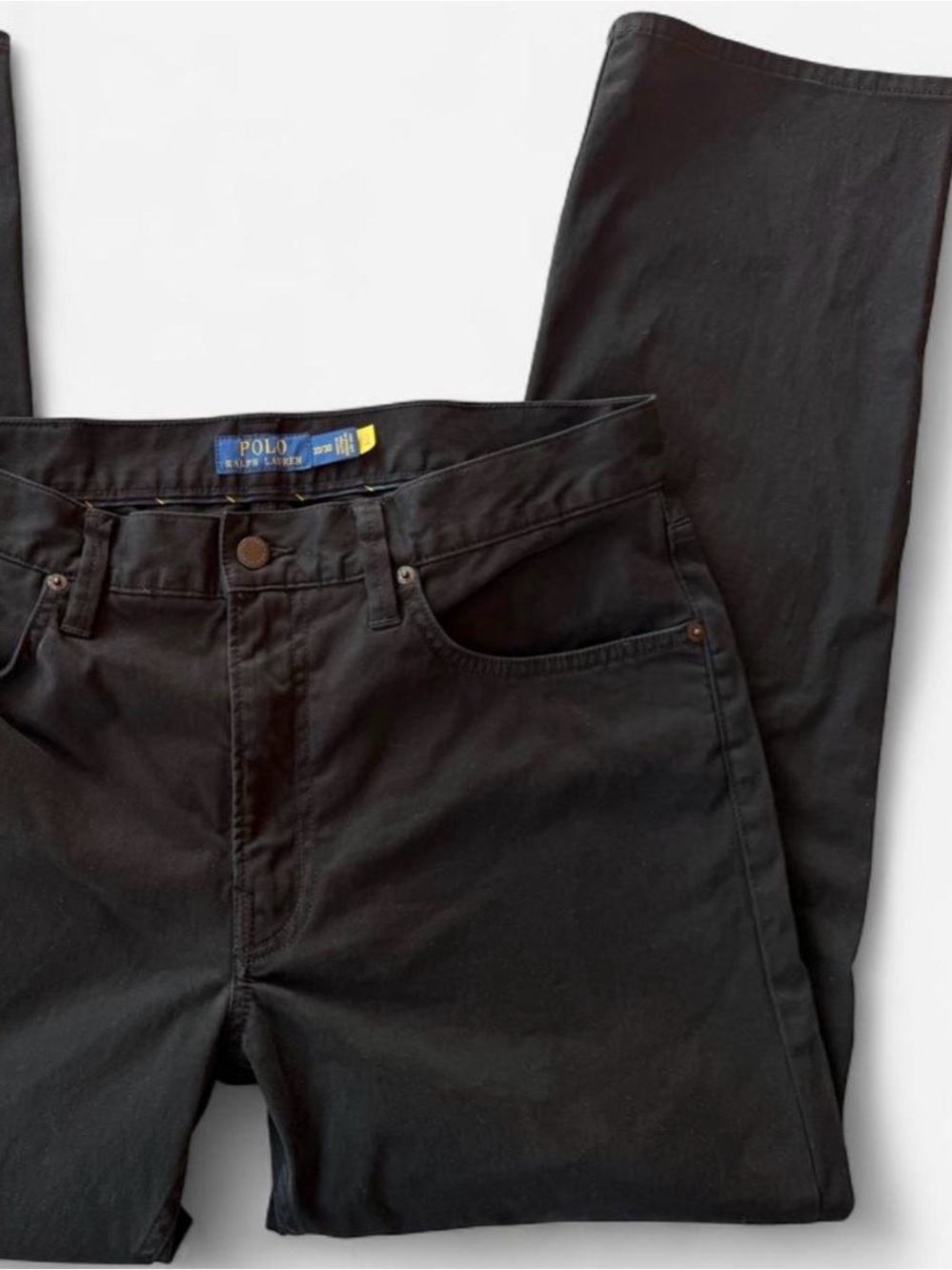 Polo Ralph Lauren Men’s Slim Straight Suede Black Jeans 33x30